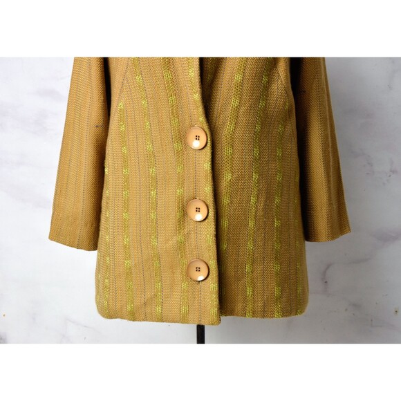 Vintage Camel Jacket Size Large - XL Textural Woven Spring Minimalist Coat - Picture 2 of 9